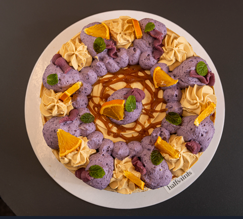 Ube and Cardamom Marble Sans Rival (8-inch)