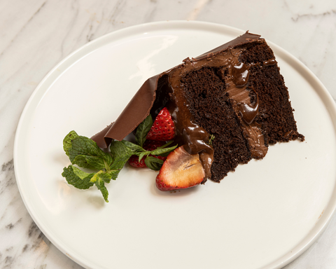 Strawberry Garden Cake - Devil's Food Cake (Slice)