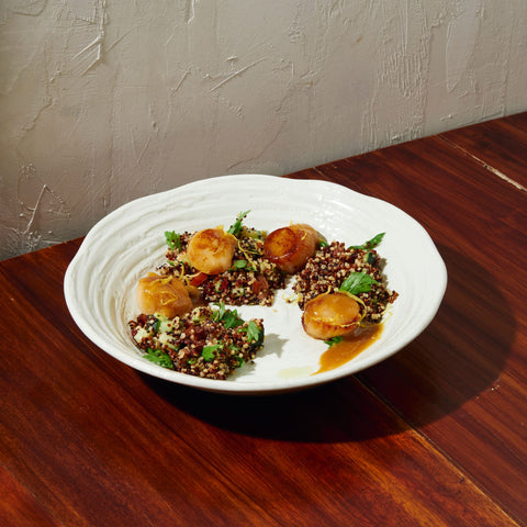 Miso Glazed Scallops & Tricolor Quinoa
