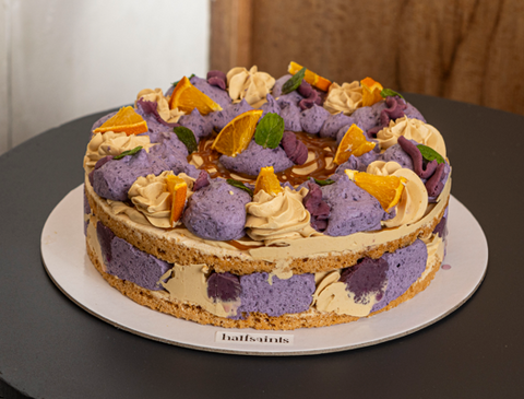 Ube and Cardamom Marble Sans Rival (8-inch)