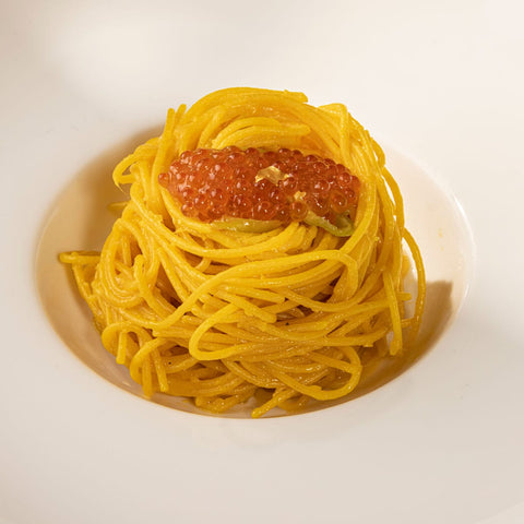 Saffron Aglio Olio and Ikura Spaghettini Family Platter
