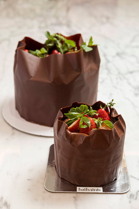 Strawberry Garden Cake - Devil's Food Cake (8-inch)