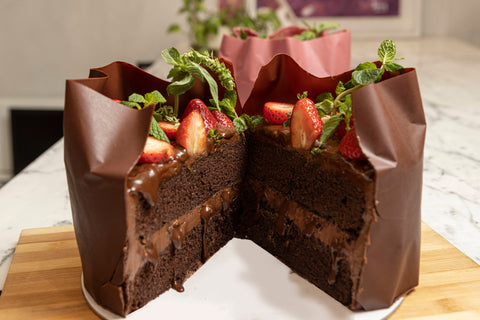 Strawberry Garden Cake - Devil's Food Cake (8-inch)